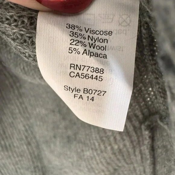 Madewell Sweater Size Medium Gray Green Womens Cozy Winter Fall Turtleneck - Picture 5 of 6